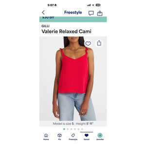 Stitch Fix - Women's GILLI Red Valerie Relaxed Camisole Size L